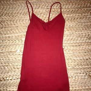 Red mini knot front dress